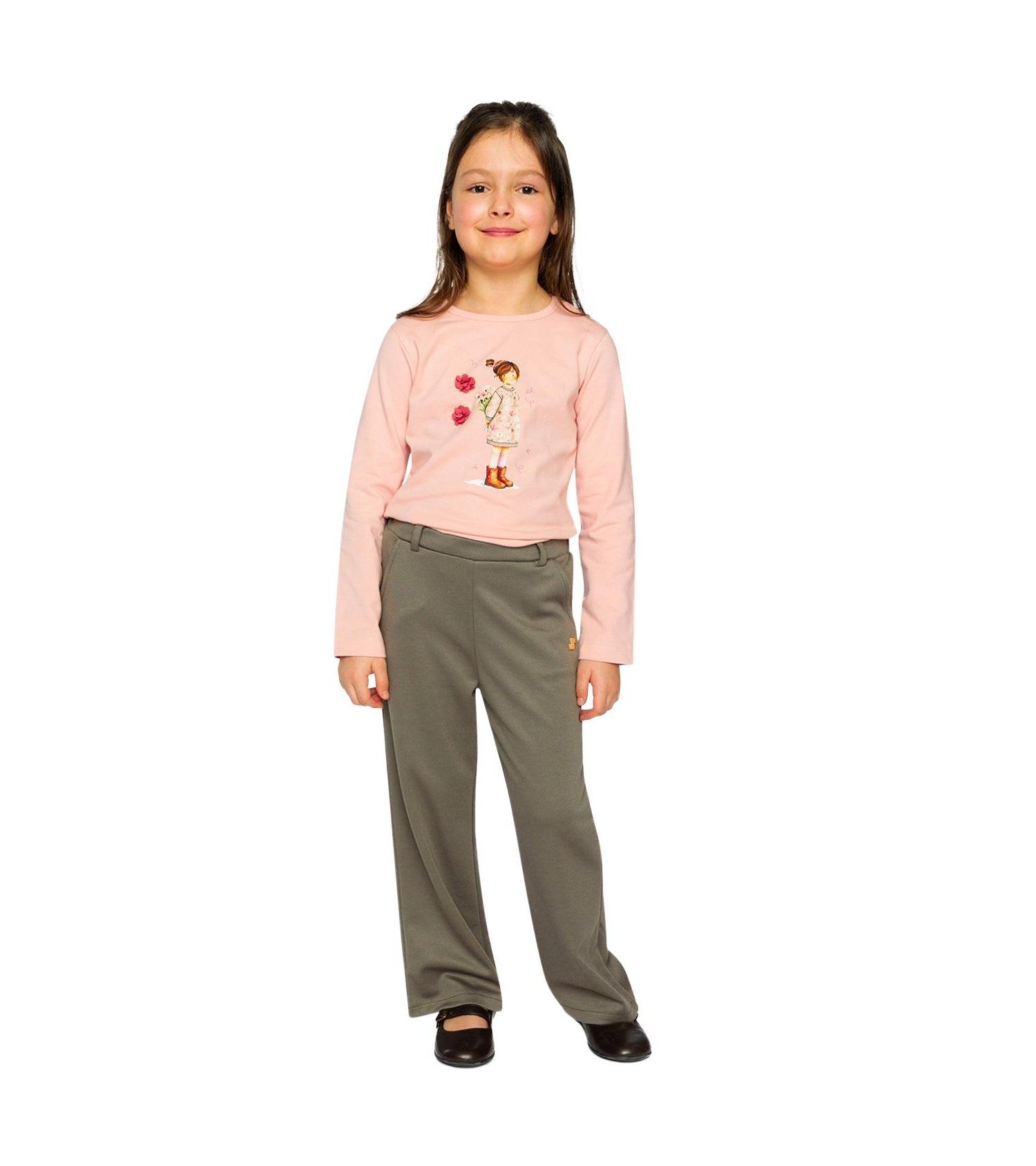 Little Girls Flare Pants Sage