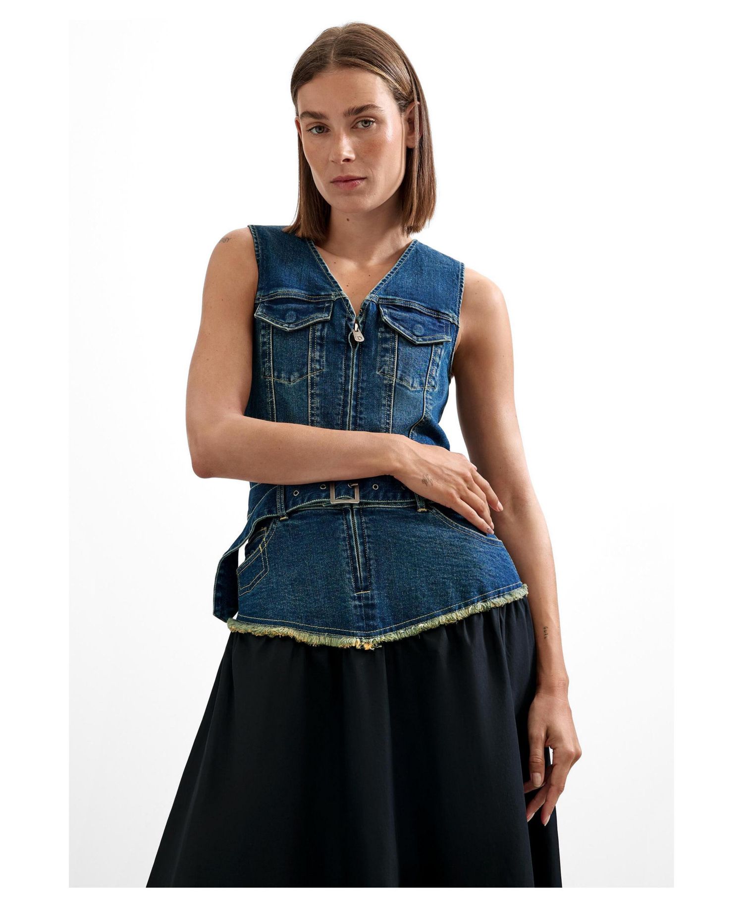 Women's Sleeveless Denim Dress