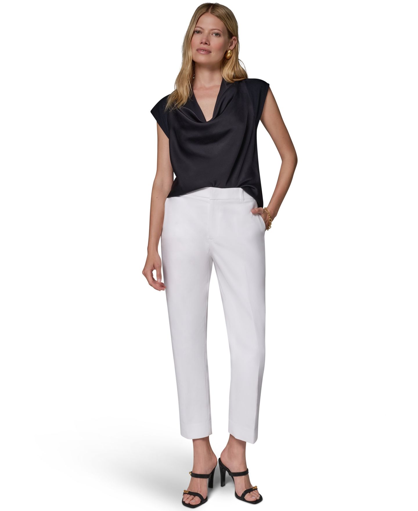 Женские брюки Donna Karan New York Flat-Front Stretch Double-Layer, цвет: Кремовый — фото 2