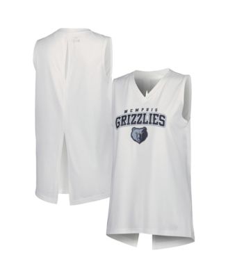 Women's White Memphis Grizzlies Paisley Peekaboo Tank Top