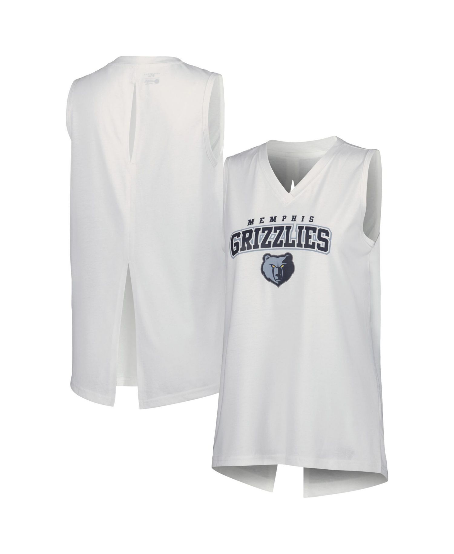 Women's White Memphis Grizzlies Paisley Peekaboo Tank Top