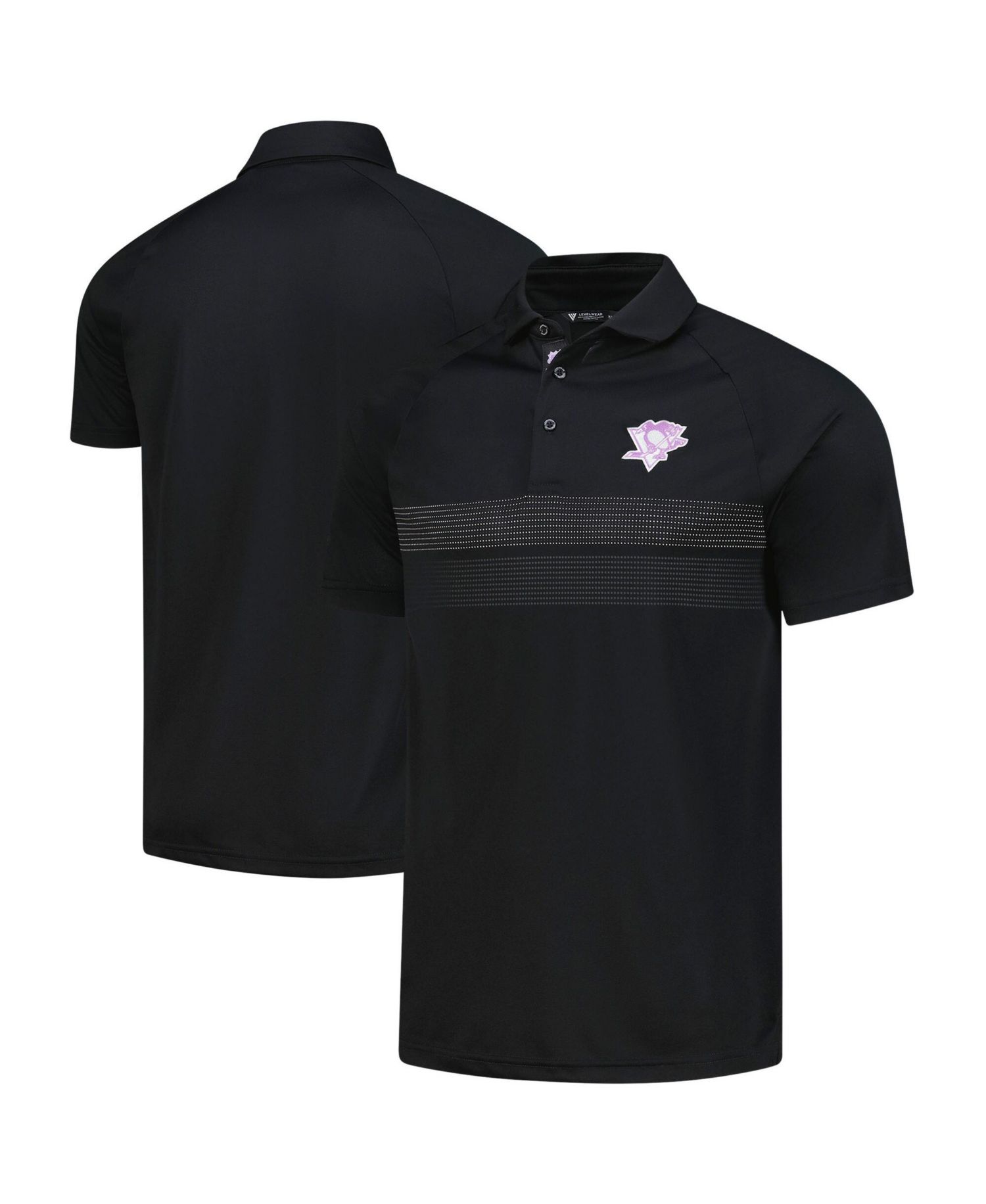 Men's Black Pittsburgh Penguins Hockey Fights Cancer Draft Day Mason Polo Shirt