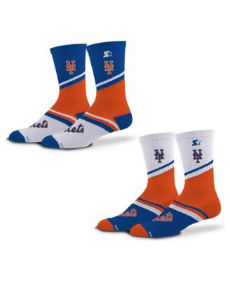 Men's and Women's 2-Pack Royal/Orange New York Mets Old School Crew Socks Set
