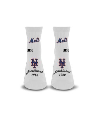 Men's and Women's White New York Mets Established Stencil Quarter Socks