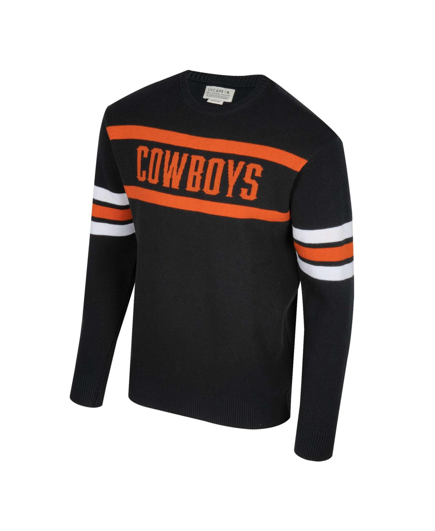 Men's and Women's Black Oklahoma State Cowboys Renew Knit Vintage Pullover Sweater
