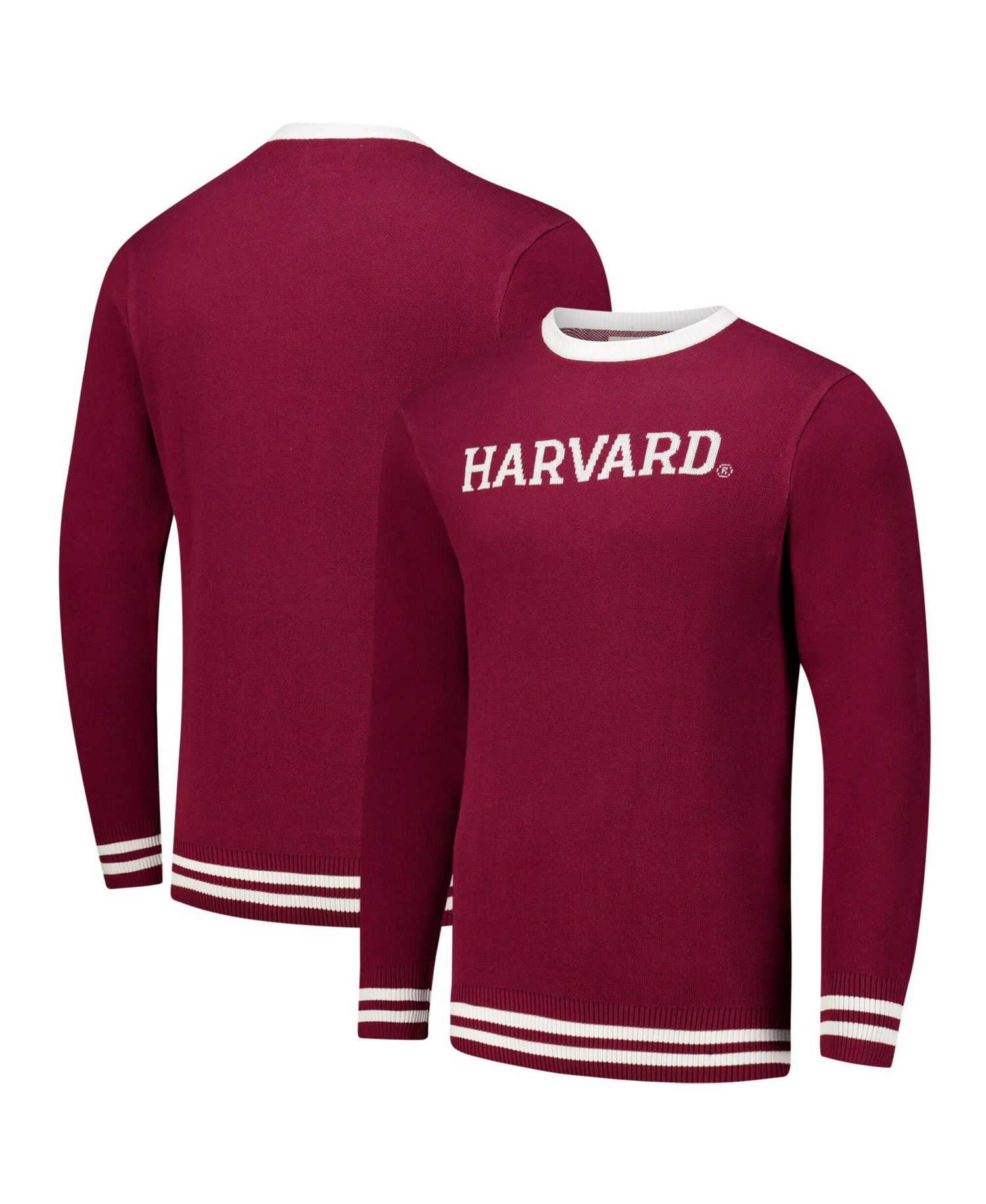Men's and Women's Crimson Harvard Crimson Renew Knit Vintage Pullover Sweater