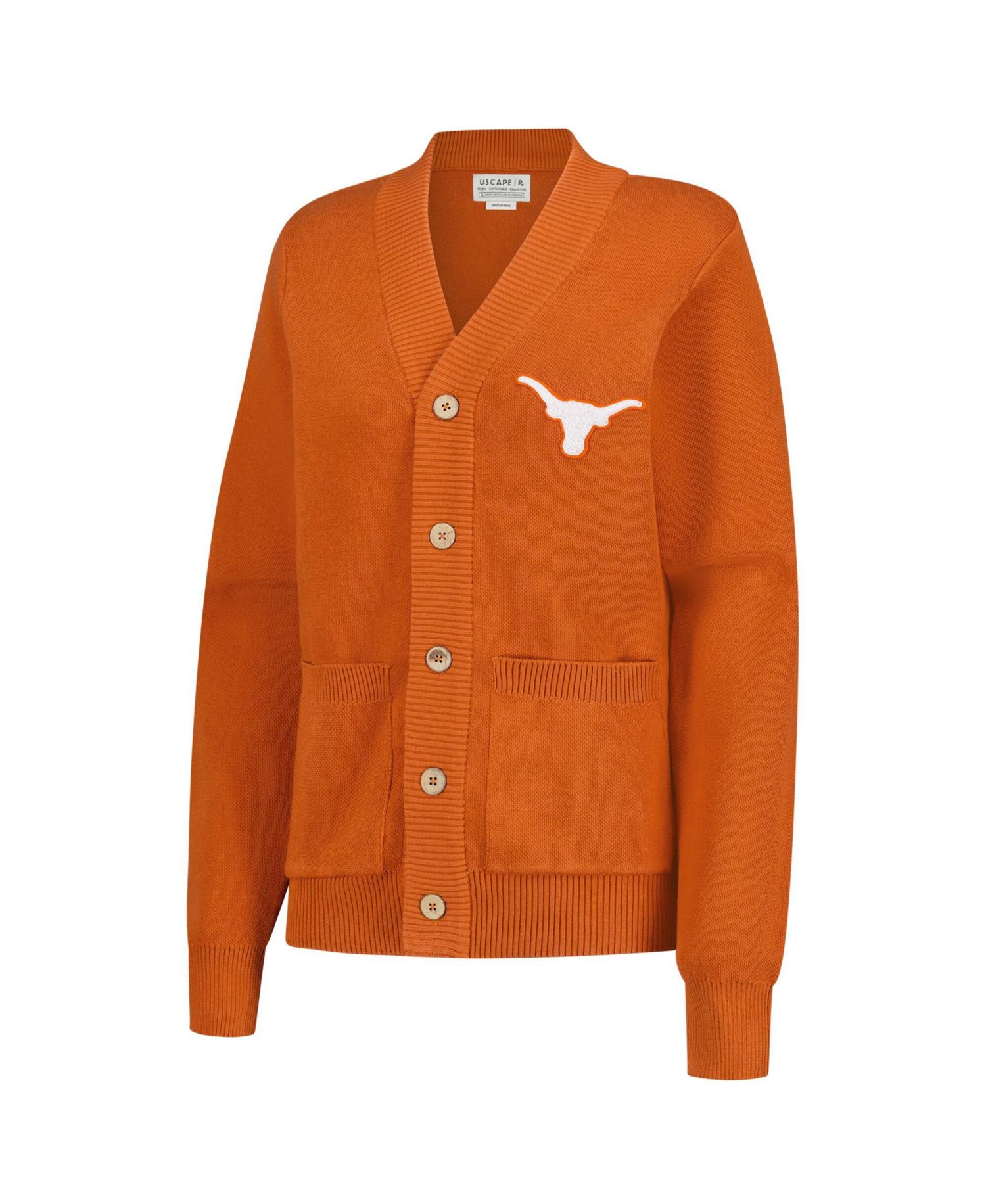Men's and Women's Texas Orange Texas Longhorns Chenille Patch Cardigan