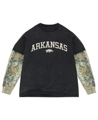 Men's Black/Camo Arkansas Razorbacks Back Bay Twofer Heavyweight Long Sleeve T-Shirt
