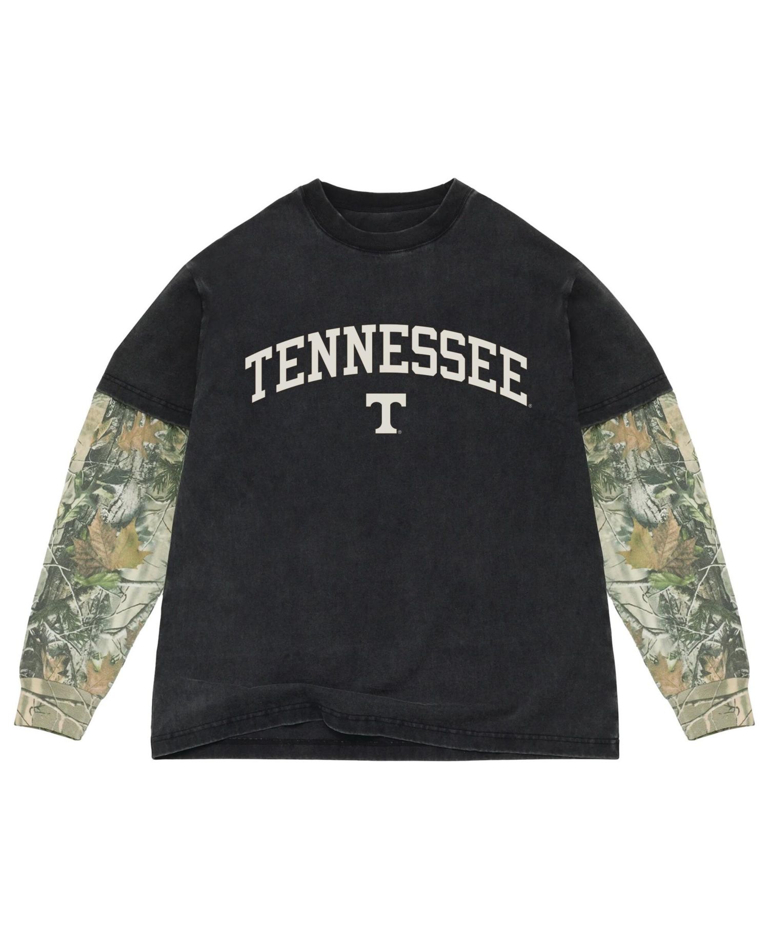 Men's Black/Camo Tennessee Volunteers Back Bay Twofer Heavyweight Long Sleeve T-Shirt