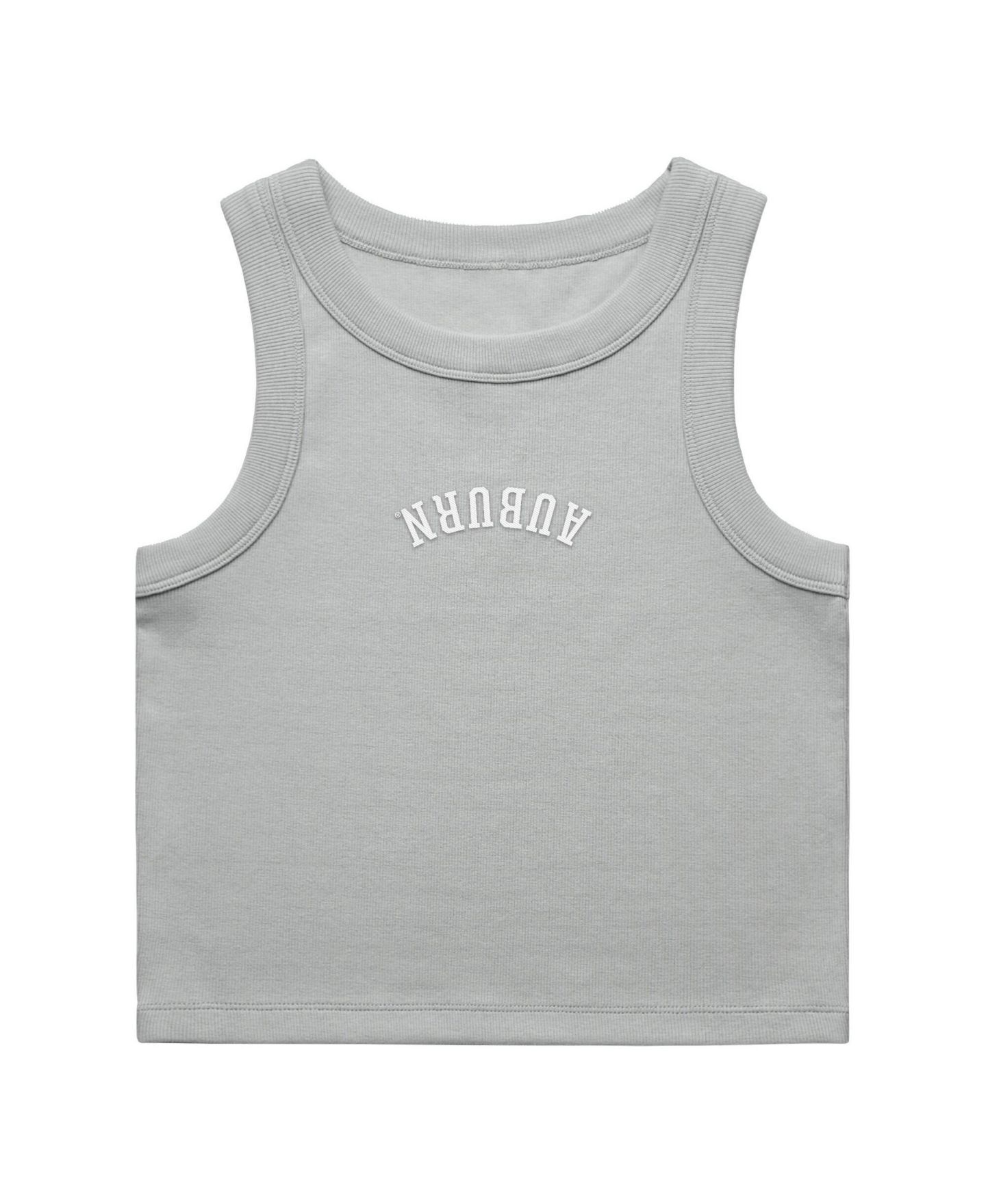 Женский топ Uscape Apparel Gray Auburn Tigers Upside Down Embroidery Ribbed Cropped — фото 2