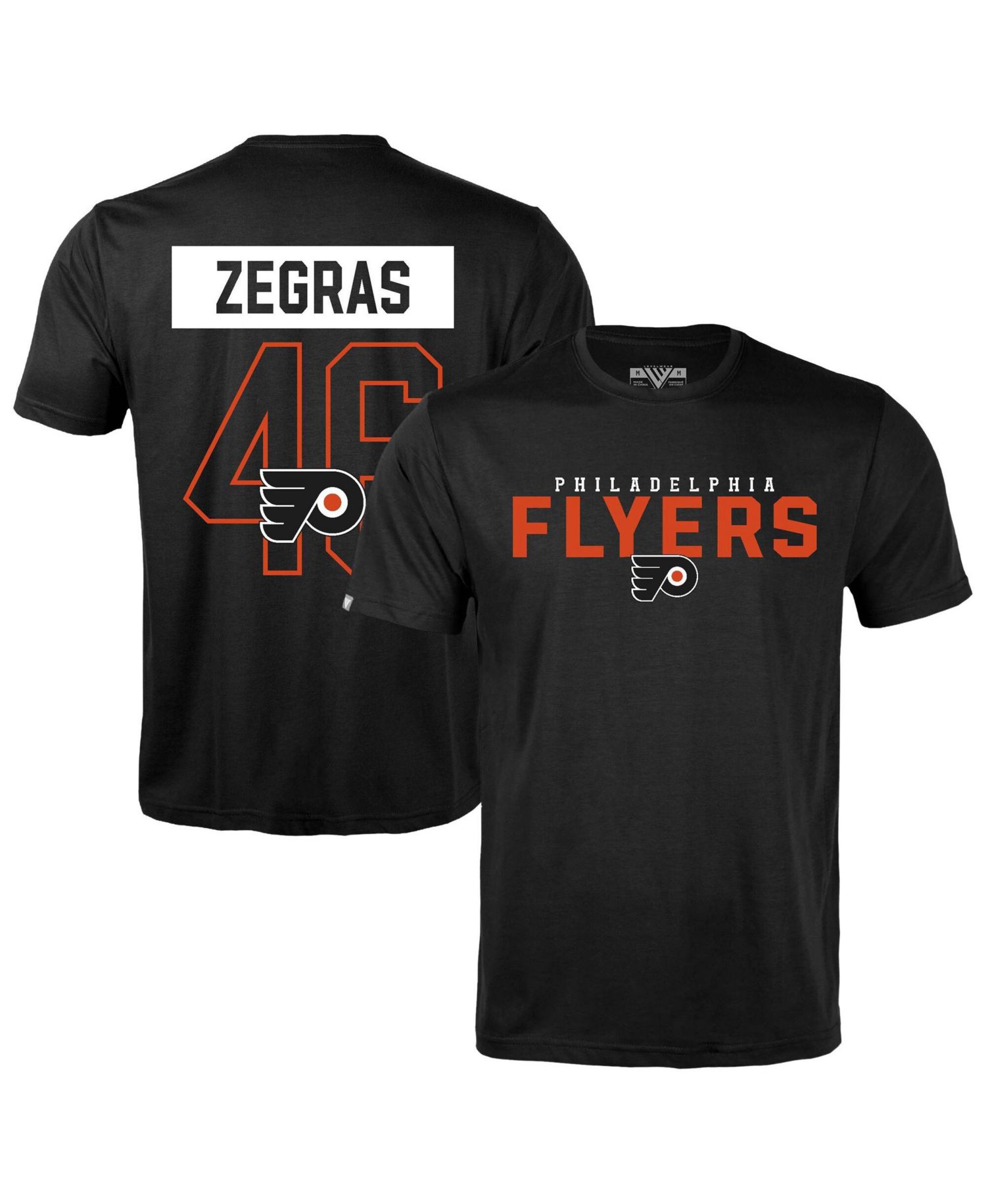 Men's Trevor Zegras Black Philadelphia Flyers Richmond Name & Number T-Shirt