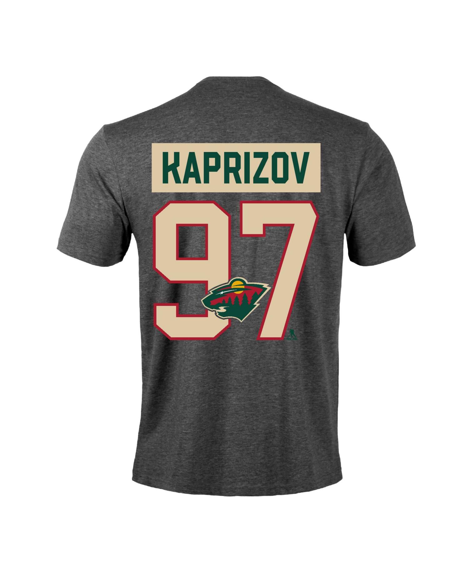 Men's Kirill Kaprizov Gray Minnesota Wild Richmond Name & Number T-Shirt