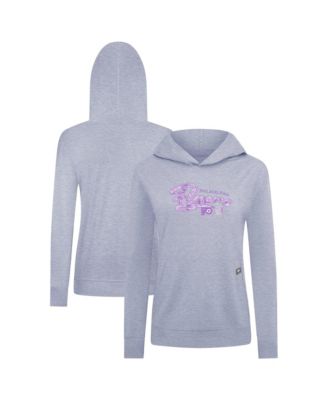 Women's Heather Gray Philadelphia Flyers Hockey Fights Cancer Relay Pullover Hoodie