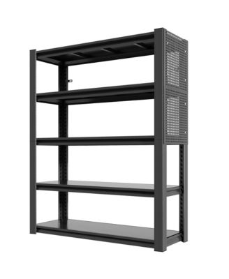  5-Tier Metal Shelving with Pegboard - 2000lbs Heavy Duty Adjustable Storage Rack