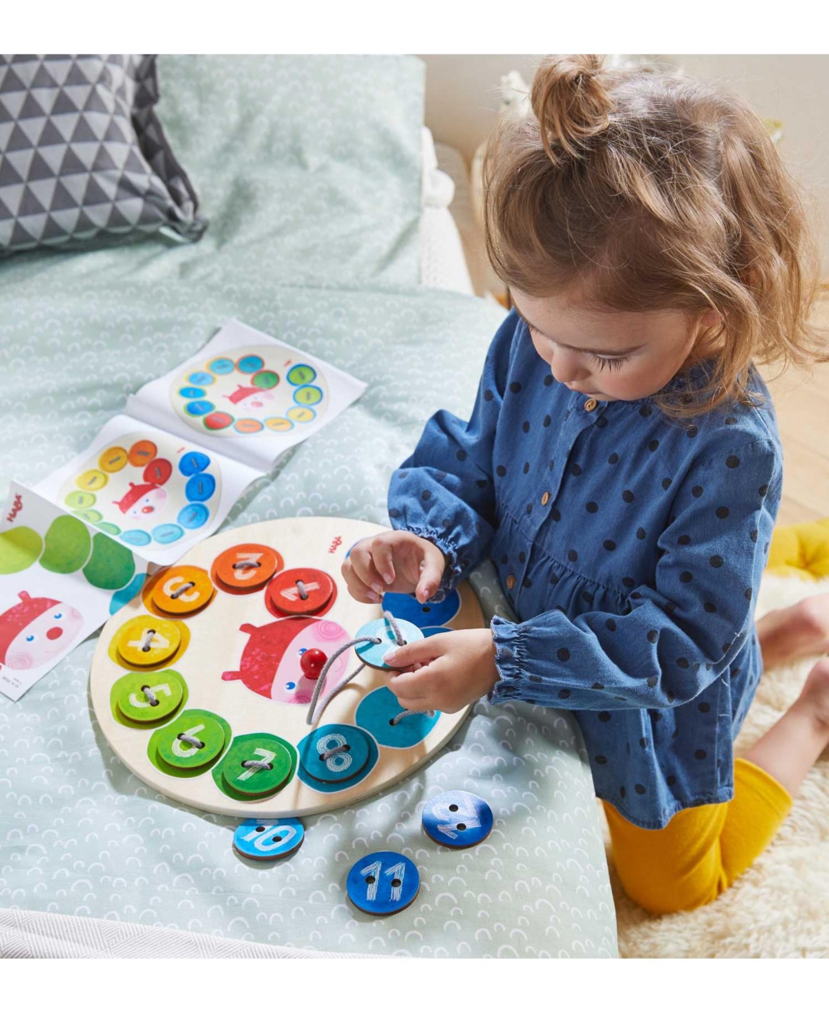 Haba Rainbow Caterpillar Counting Threading Game