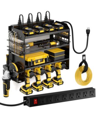 Power Tool Organizer Wall Mount Charging Station Drill Holder Garage