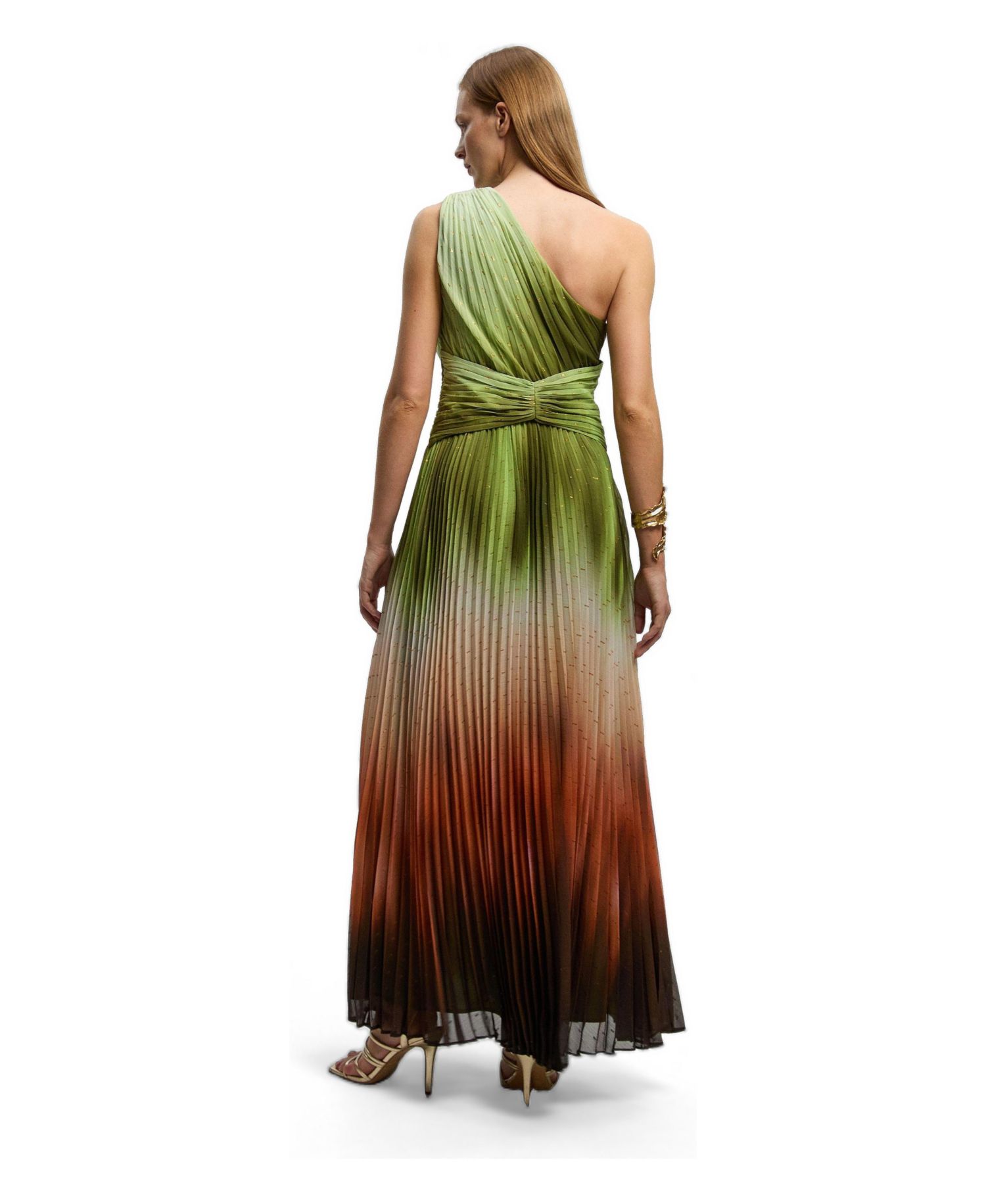 Women's Ombre One Shoulder Maxi Dress