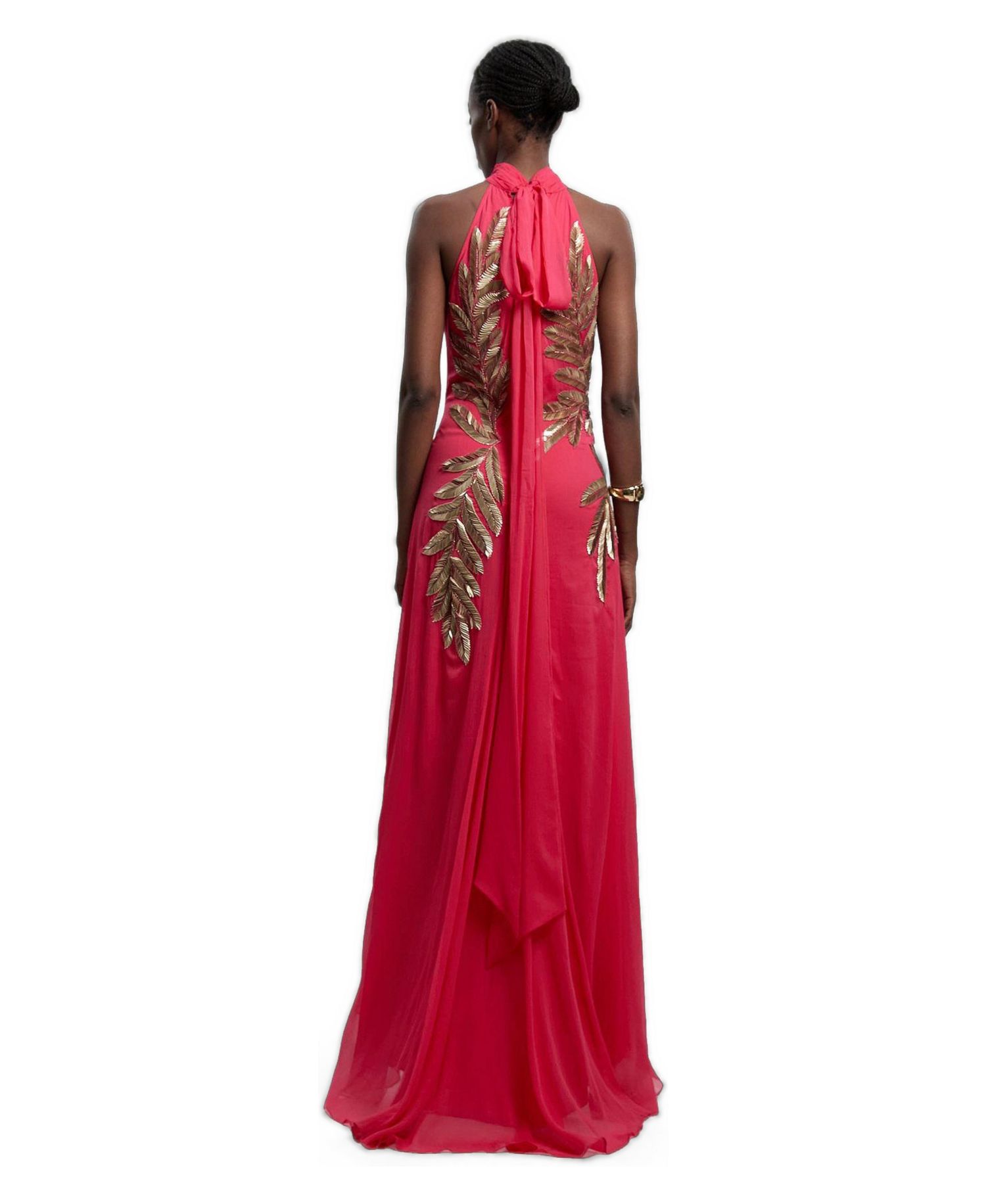 Women's Halter Neck Embellished Maxi Dress