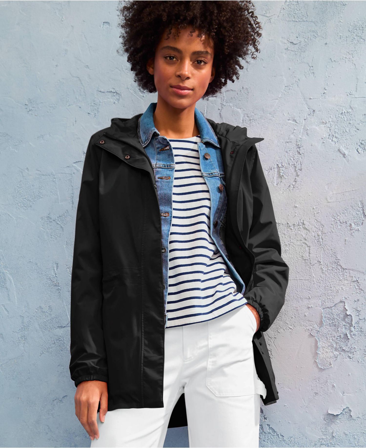 Women's Waterproof Hooded Packable Raincoat