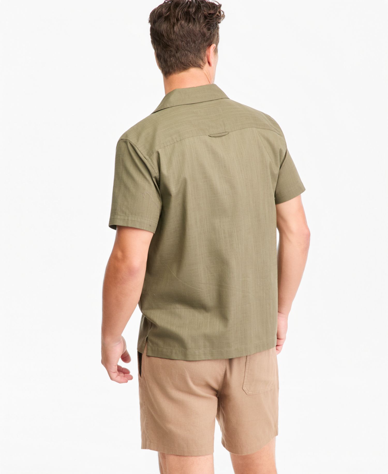 Men's Short-Sleeve Geometric Embellished Shirt