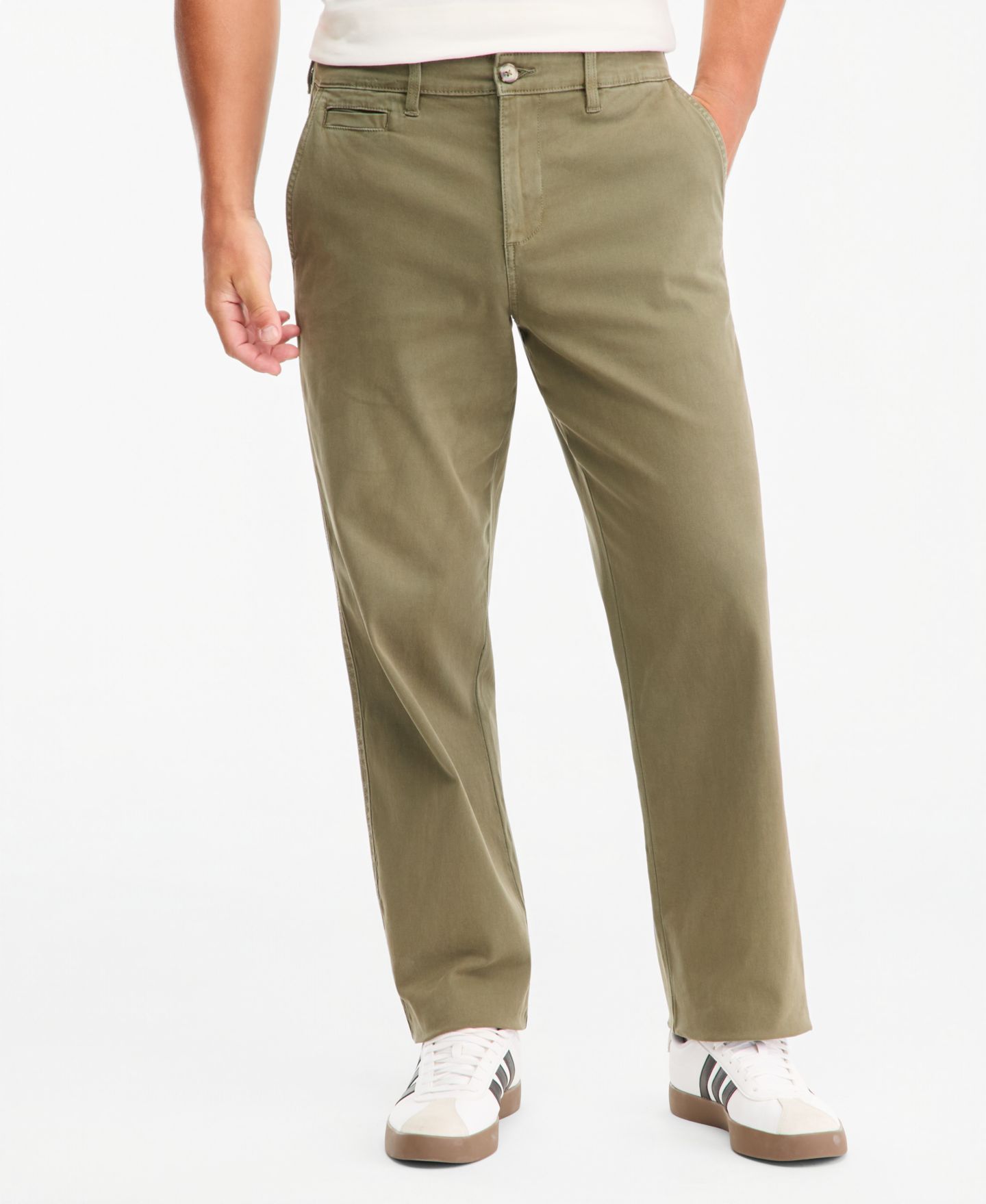 Мужские брюки Sun + Stone Cotton-Blend 32" Inseam Relaxed Chino, цвет: Шалфейный — фото 1