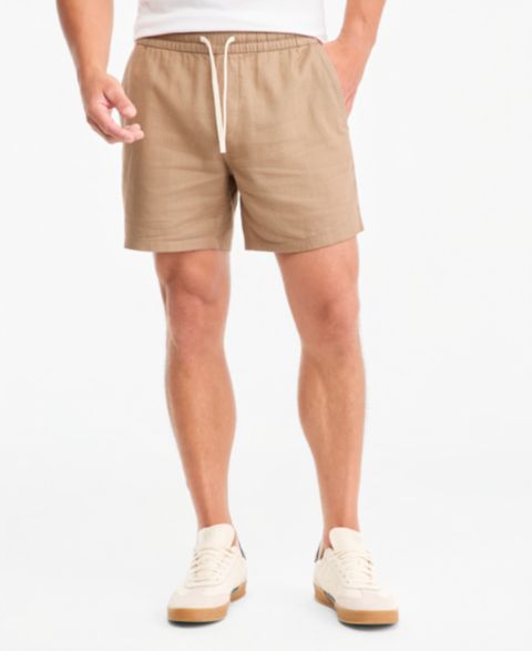 Мужские шорты Sun + Stone Chase Regular-Fit 6" Linen Blend, цвет: Just Java