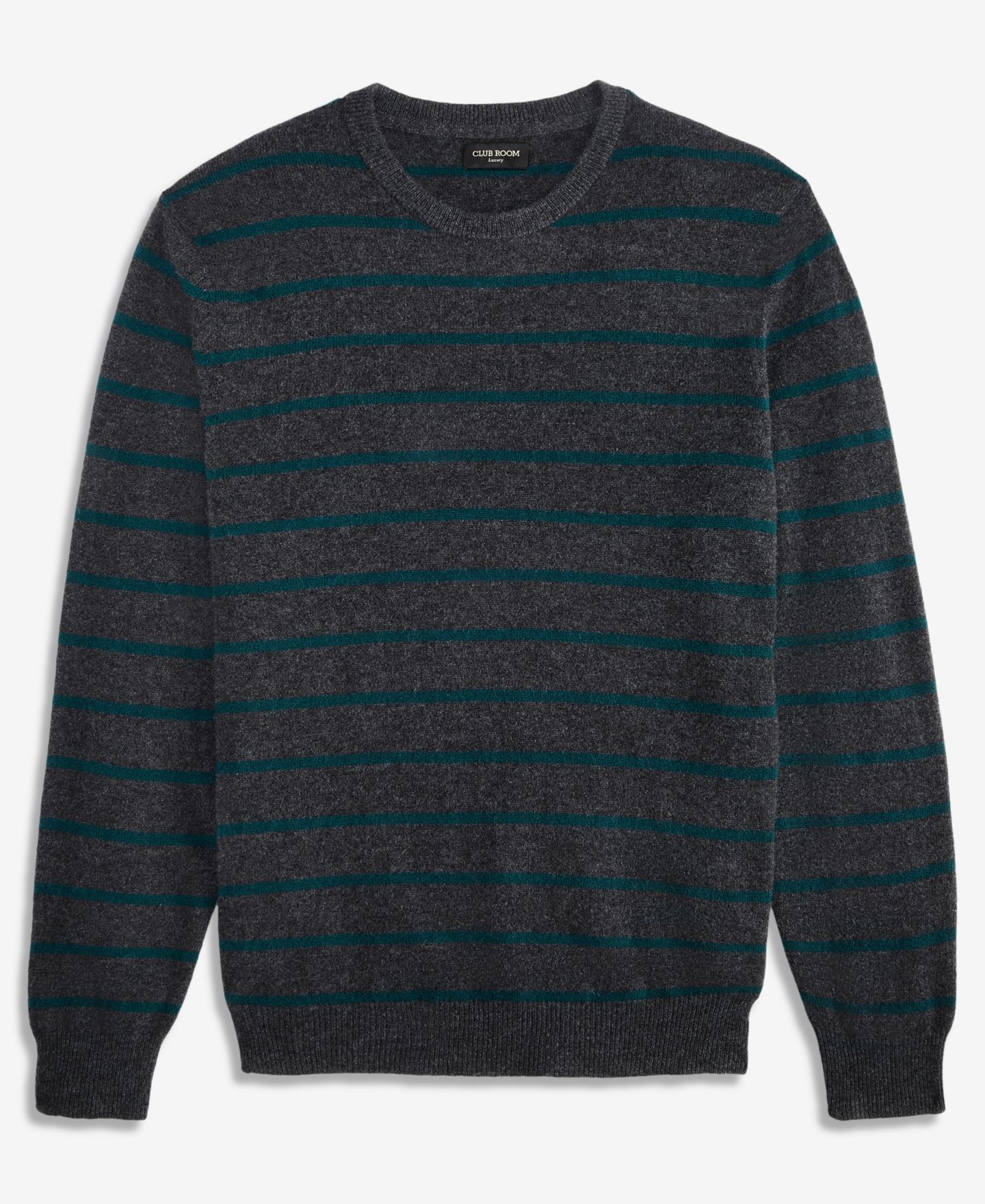 Мужской свитер Club Room Cashmere Sailor Stripe, цвет: Тёмный угольный — фото 6