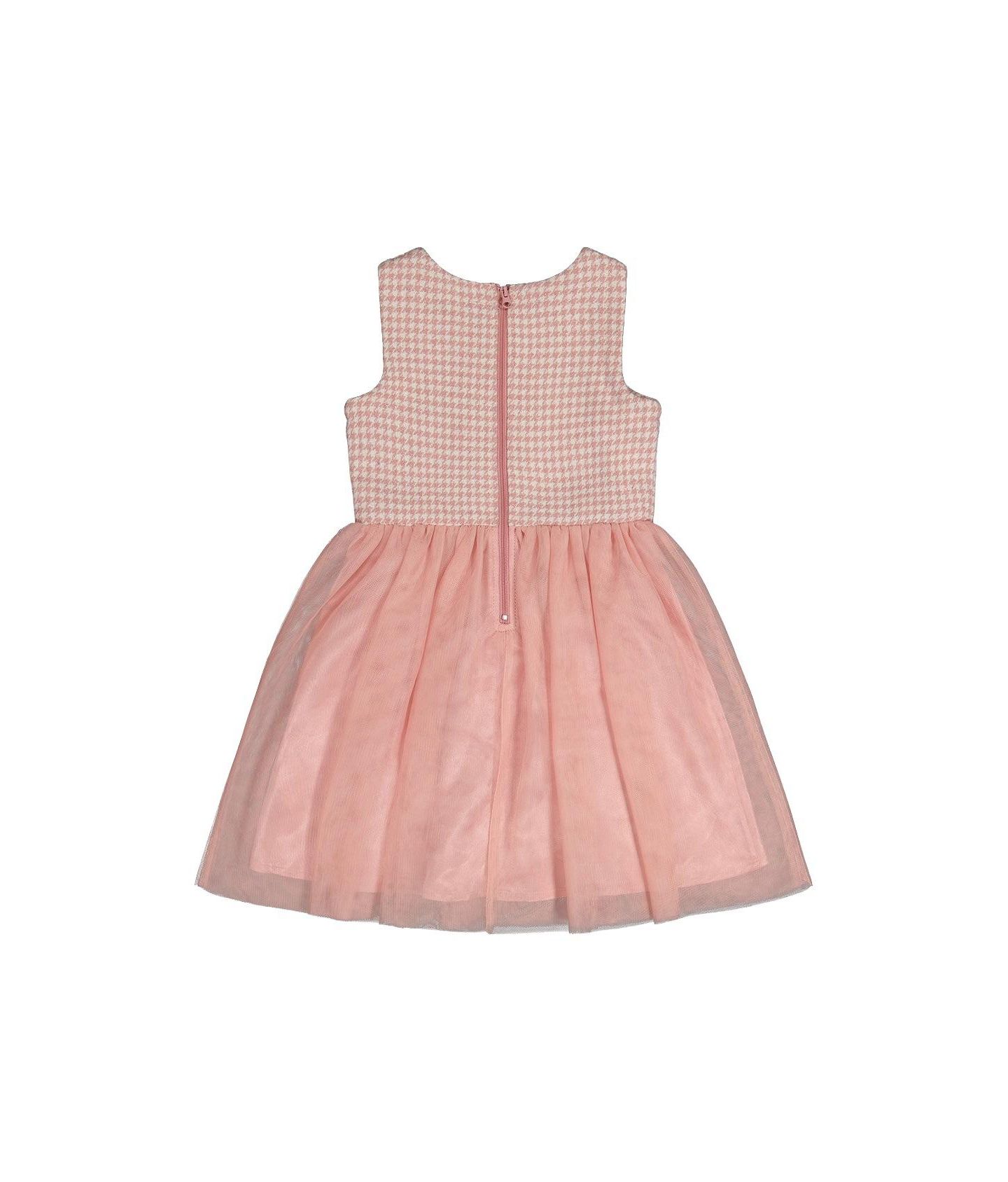 Платье Deux par Deux Bi-Material Sleeveless Dress Houndstooth для девочек-малышей, цвет: Гусиная лапка розовый — фото 6