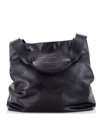 Large Logo Embossed Tote Leather