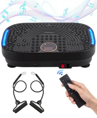 Vibration Plate Exercise Machine Whole Body Workout for Weight Loss with Resistance Bands Remote and Bluetooth for Home Gym