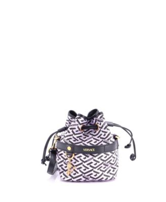 Mini La Greca Bucket Bag Printed Coated Canvas