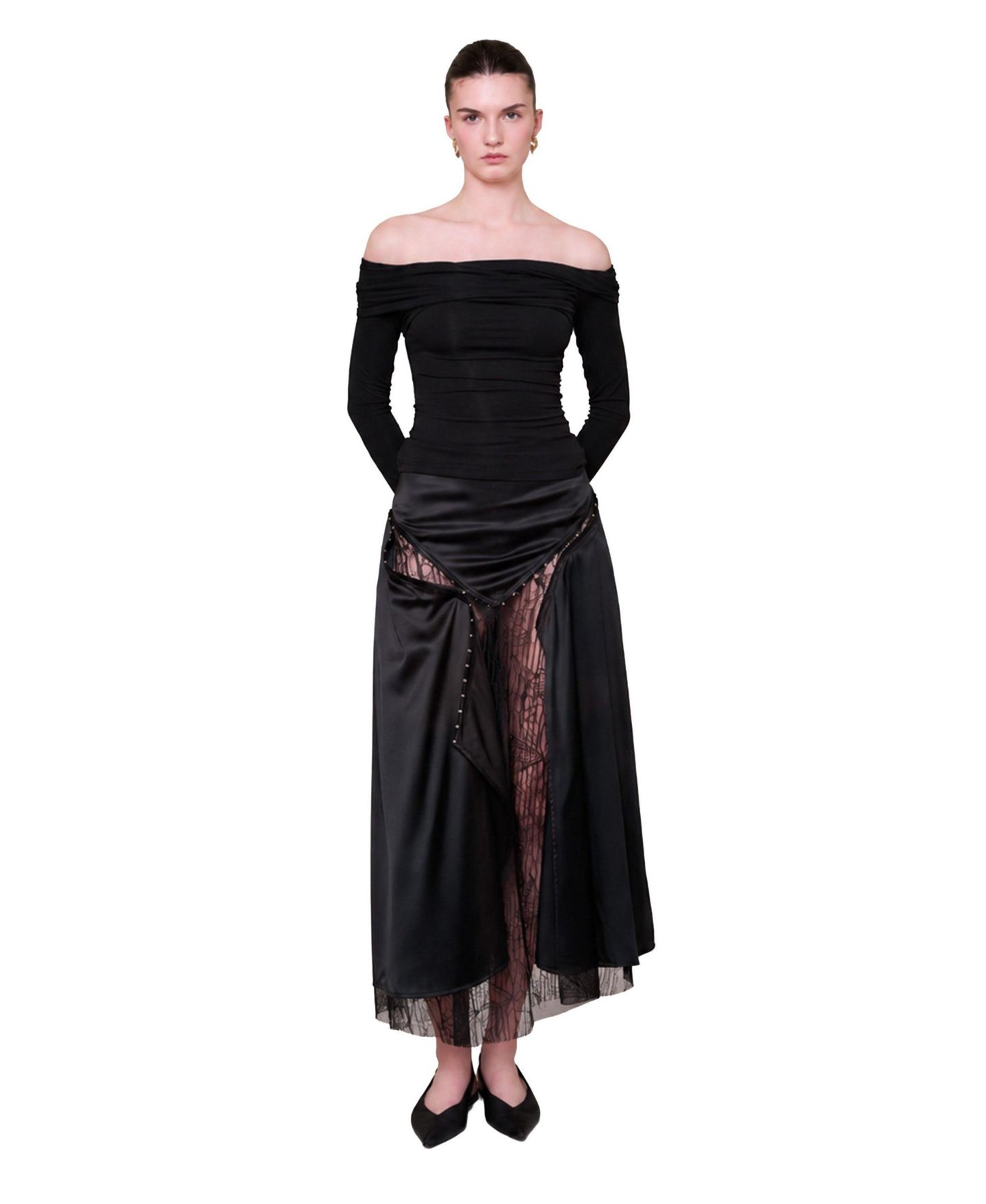 Женский топ PCFG the Party Edit Rib Draped Long Sleeve — фото 7