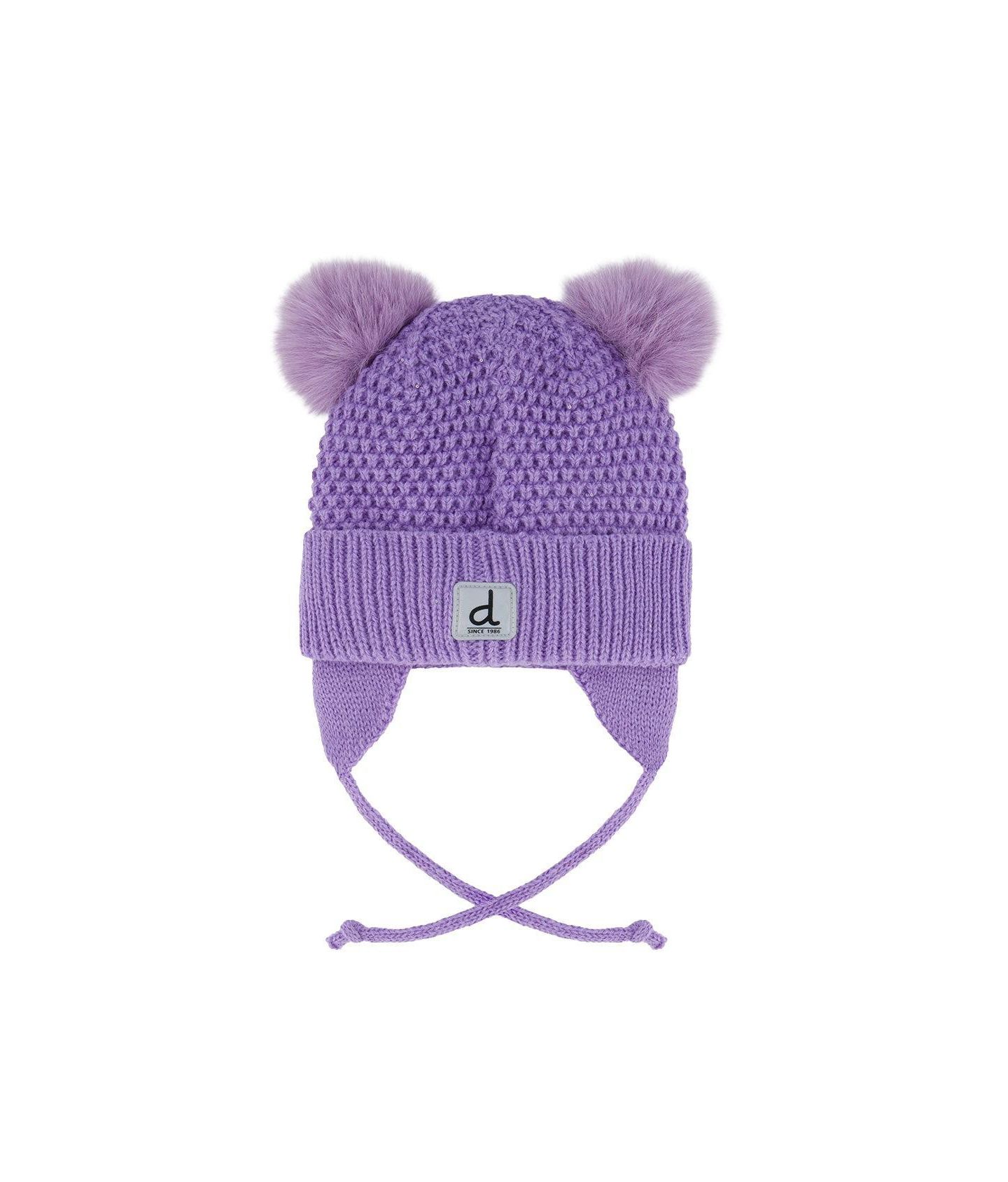 Шапка Deux par Deux Winter Knit Hat with Ears для девочек, цвет: Фиолетовый — фото 3