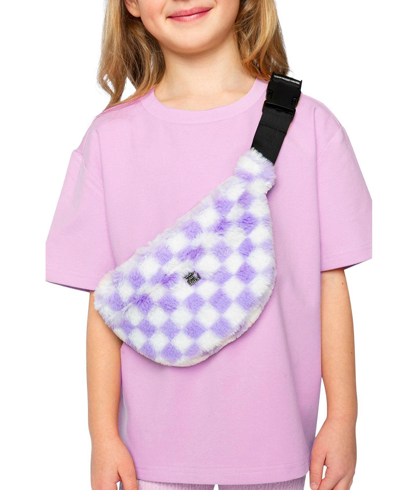 Детская сумка Deux par Deux Checkered Adjustable Strap Fanny, цвет: Сиреневый / Белый — фото 2