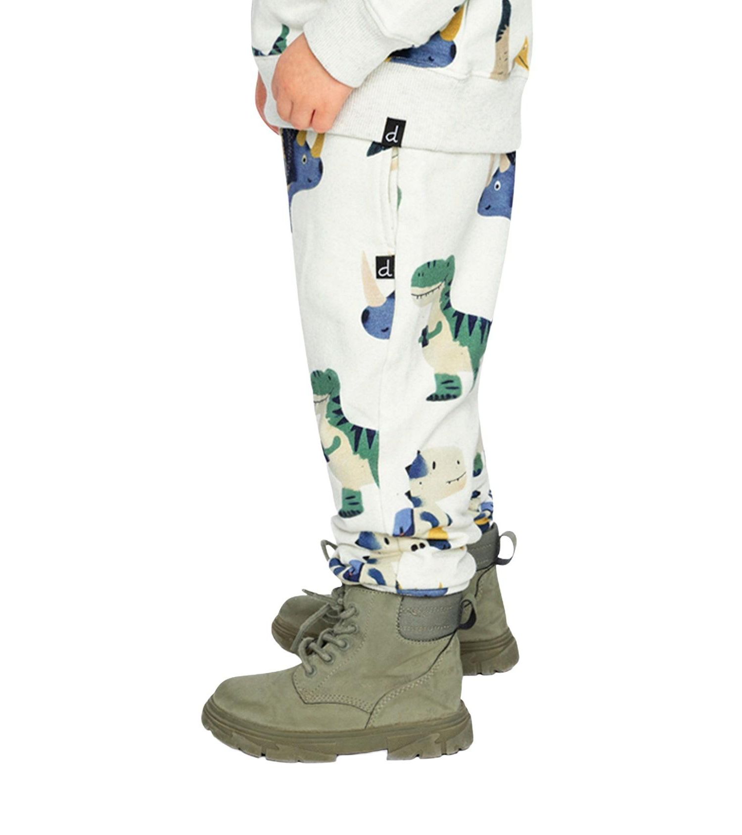 Little and Big Boy (7-6) Fleece Sweatpants Dinosaur Print
