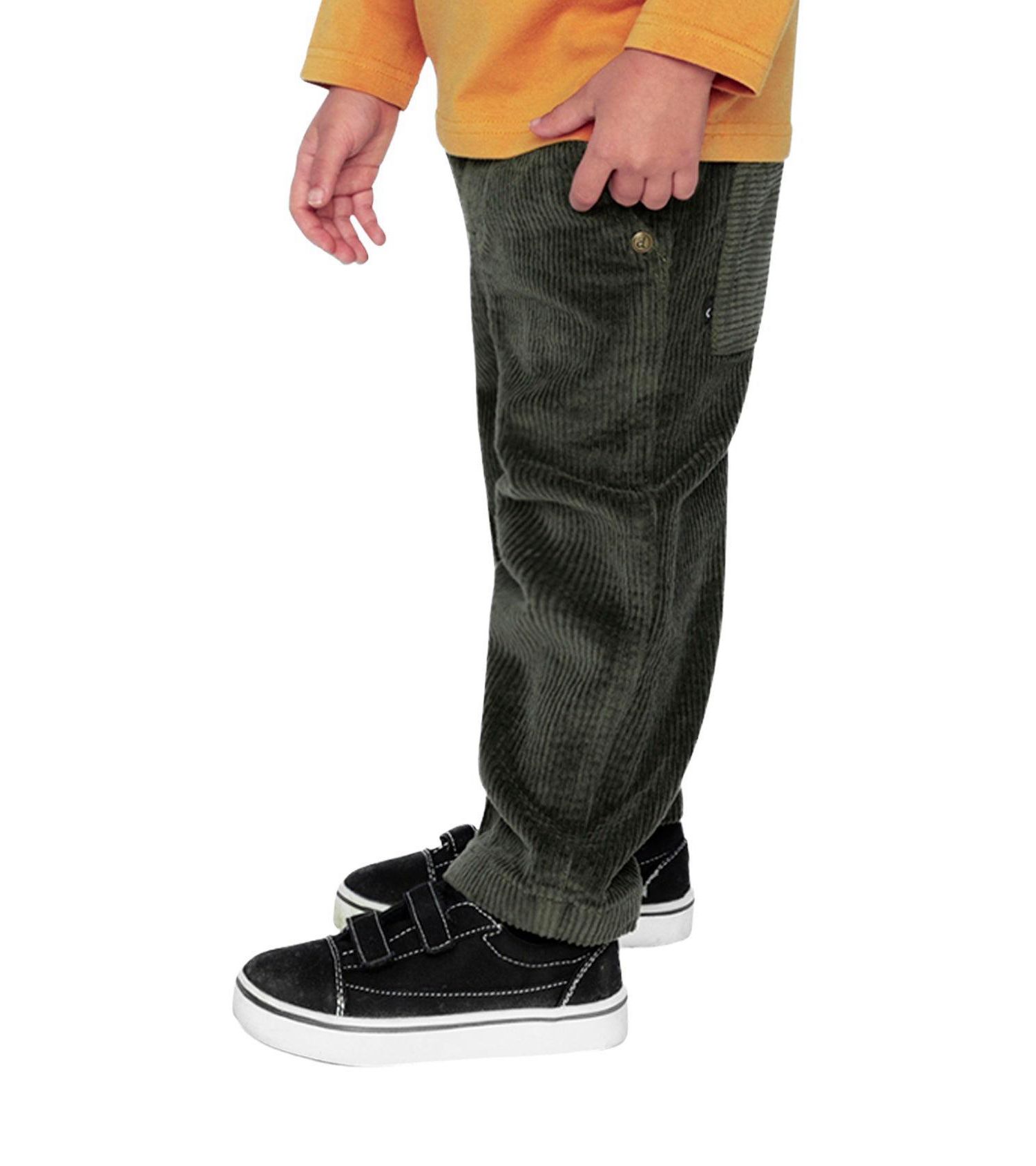 Little and Big Boy Stretch Corduroy Pants with Cargo Pocket