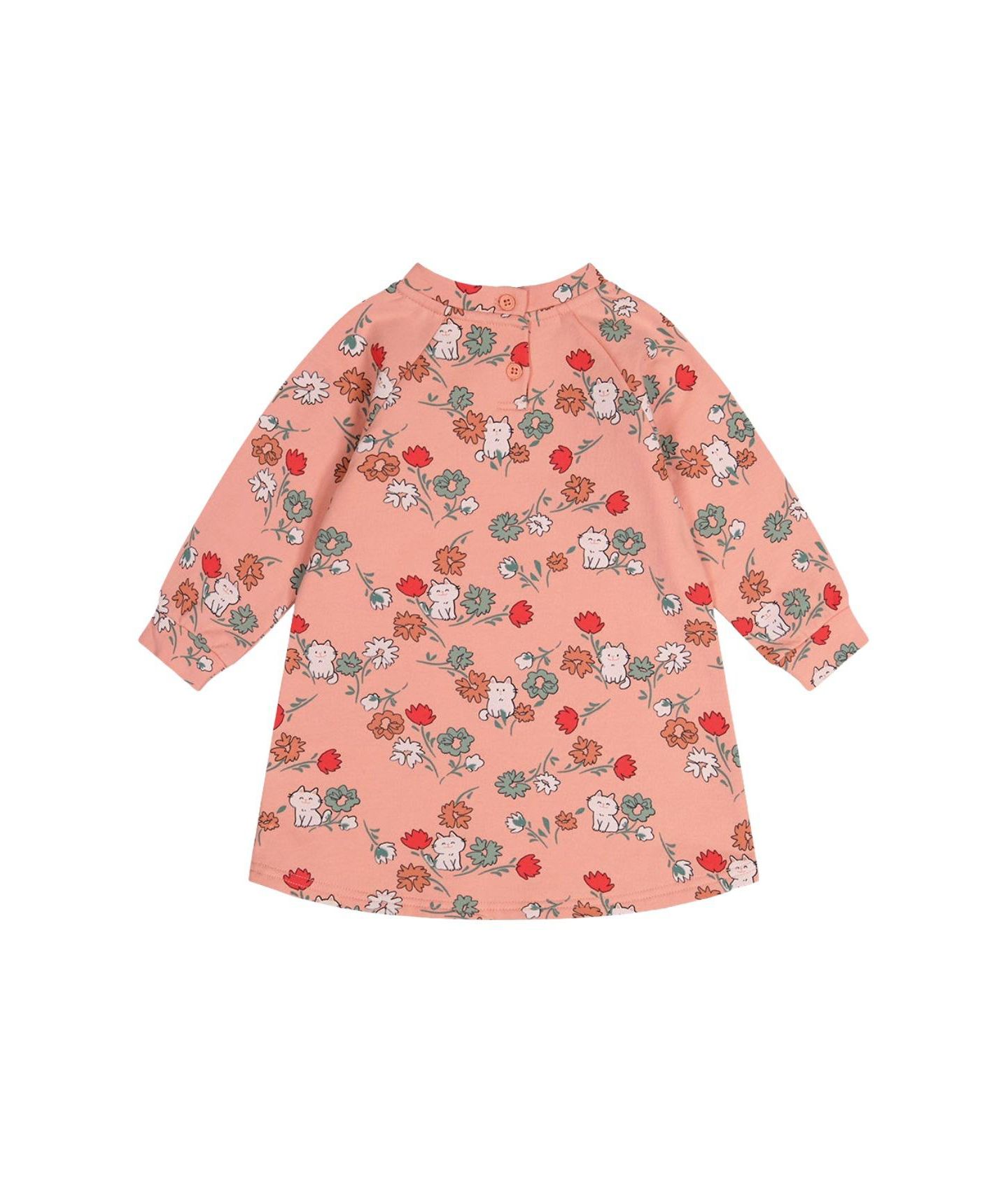 Платье Deux par Deux Cat Print French Terry Dress для девочек, цвет: Розовый с принтом — фото 5