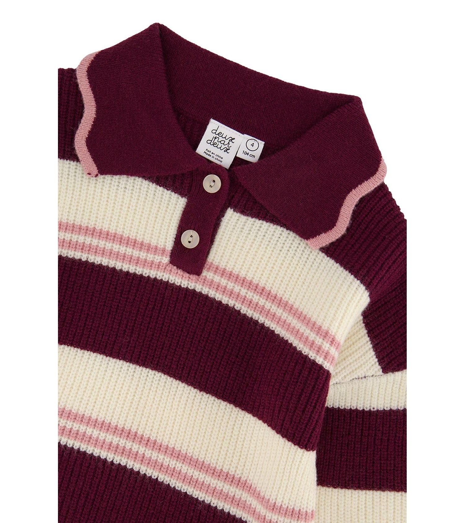 Little and Big Girl 6-14 Years Scalloped Collar Sweater