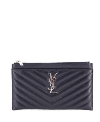 Medium Classic Monogram Zip Bill Pouch Matelasse Chevron Leather