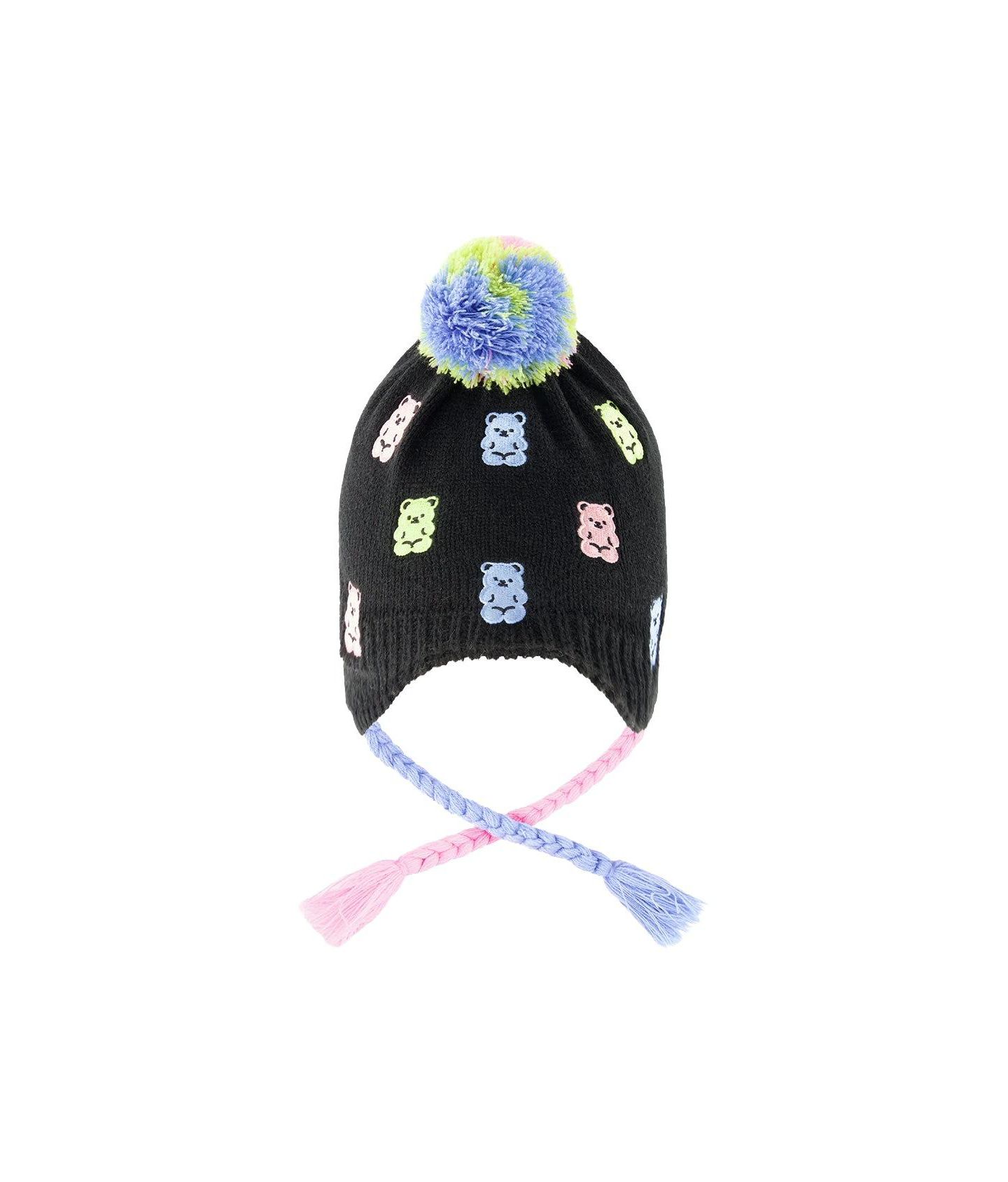 Шапка Deux par Deux Winter Peruvian Knit Hat with Pompom для девочек, цвет: Чёрный / Розовый — фото 4