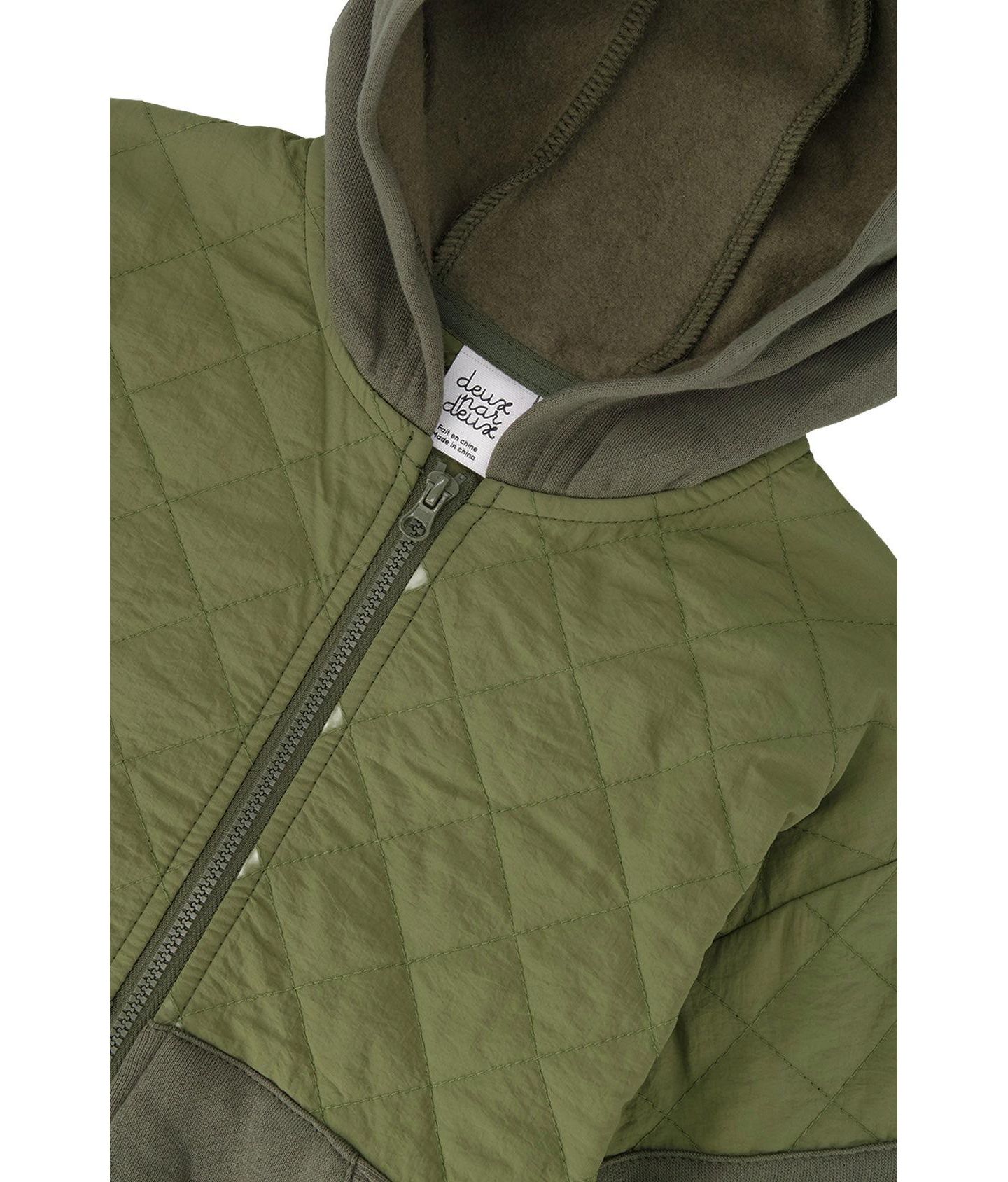 Кардиган Deux par Deux Full Zip Hooded Bi-Material для мальчиков-малышей, цвет: Зелёный — фото 7