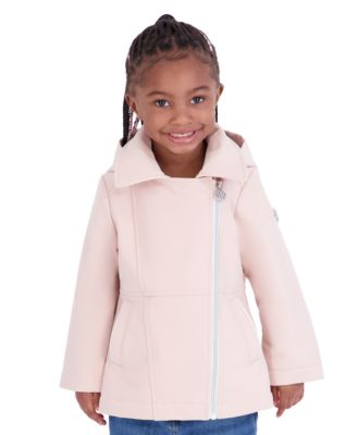 Toddler Girls' 2T-5T Asymetric Zip Softshell Stadium Length Jacket