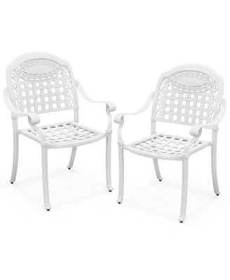 2 Pieces Cast aluminum patio chair bistro dining chair outdoor cast aluminum chair