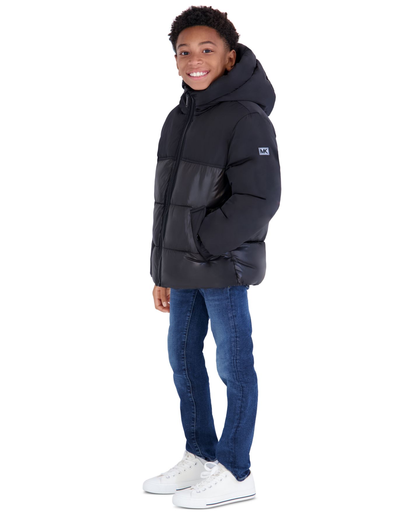 Куртка Michael Kors Long-Sleeve Puffer Jacket для мальчиков-малышей, цвет: Чёрный — фото 3