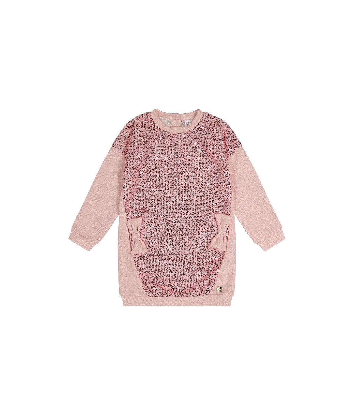 Платье Deux par Deux Sweatshirt Dress для девочек-малышей, цвет: Пыльный розовый — фото 1