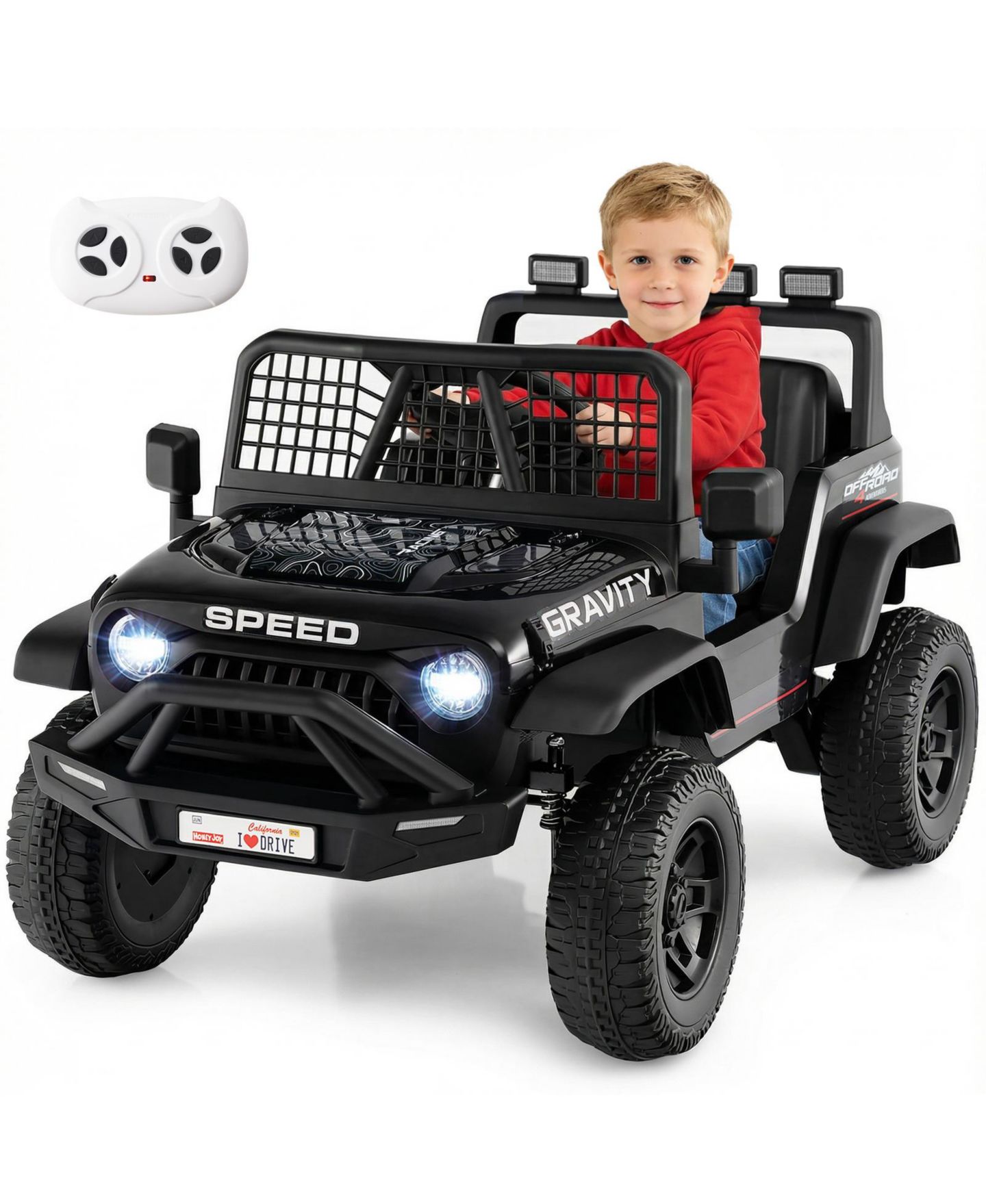 Детская игрушка Gymax 24V Parent Remote Control Ride On Car, 3-Speed, 66 lbs Capacity, Ages 3+, цвет: Чёрный — фото 1