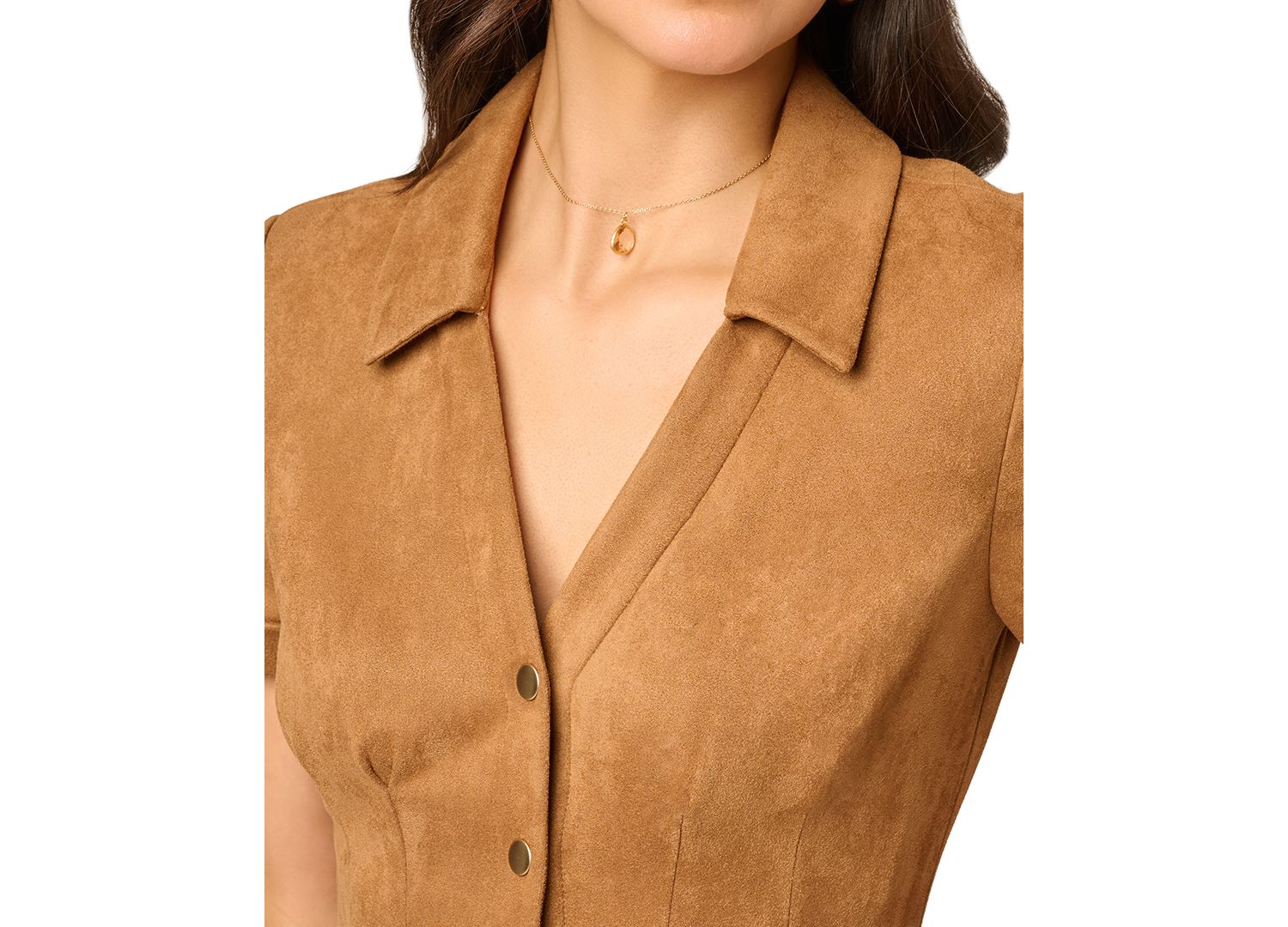 Women's Collared Button-Front Shirt Dress