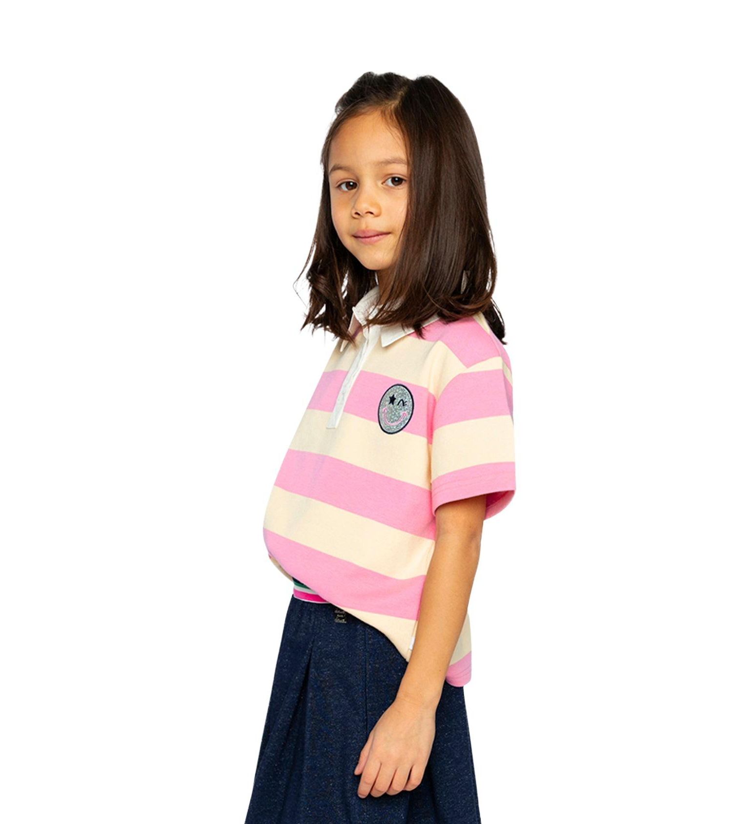 Little and Big Girl 6 - 14 Polo Top Stripes