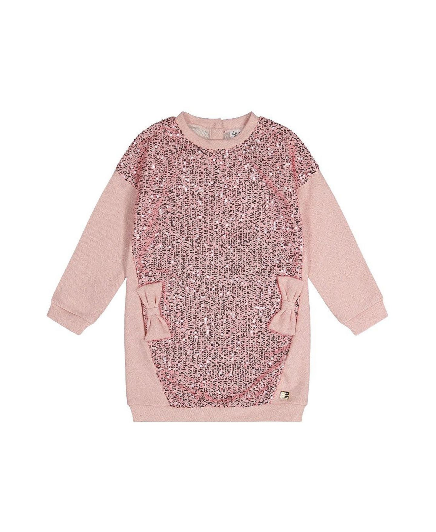 Платье Deux par Deux Sweatshirt Dress для девочек, цвет: Пыльный розовый — фото 1