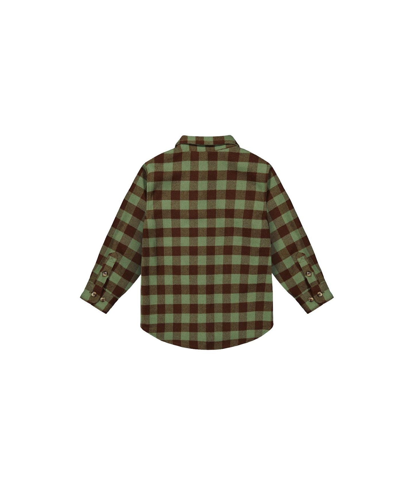 Рубашка Deux par Deux Brushed Flannel Shirt для мальчиков-малышей, цвет: Зелёный / Коричневый — фото 7